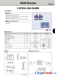 Datasheet LSFB54-380-004M0 manufacturer Kyocera Kinseki